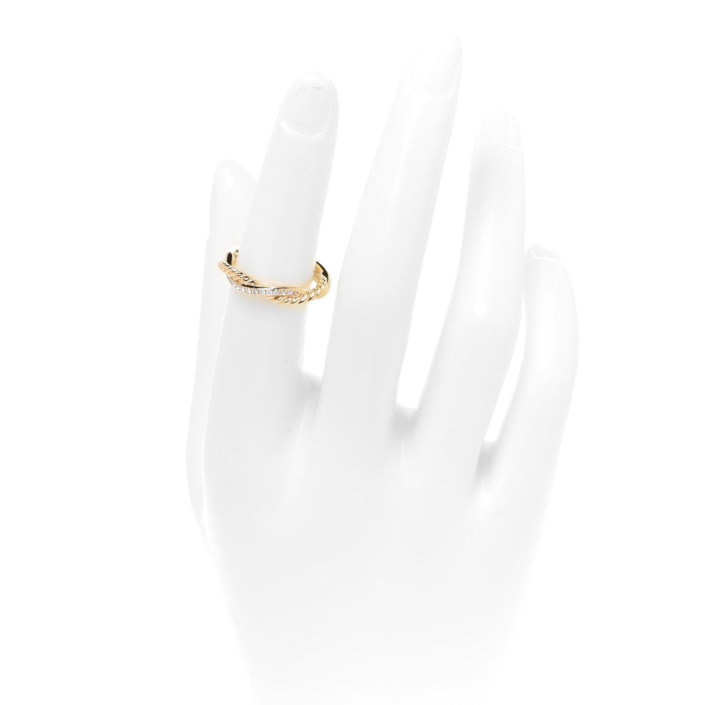 18K Yellow Gold Diamond Petite Infinity Twisted Ring 50 5.5