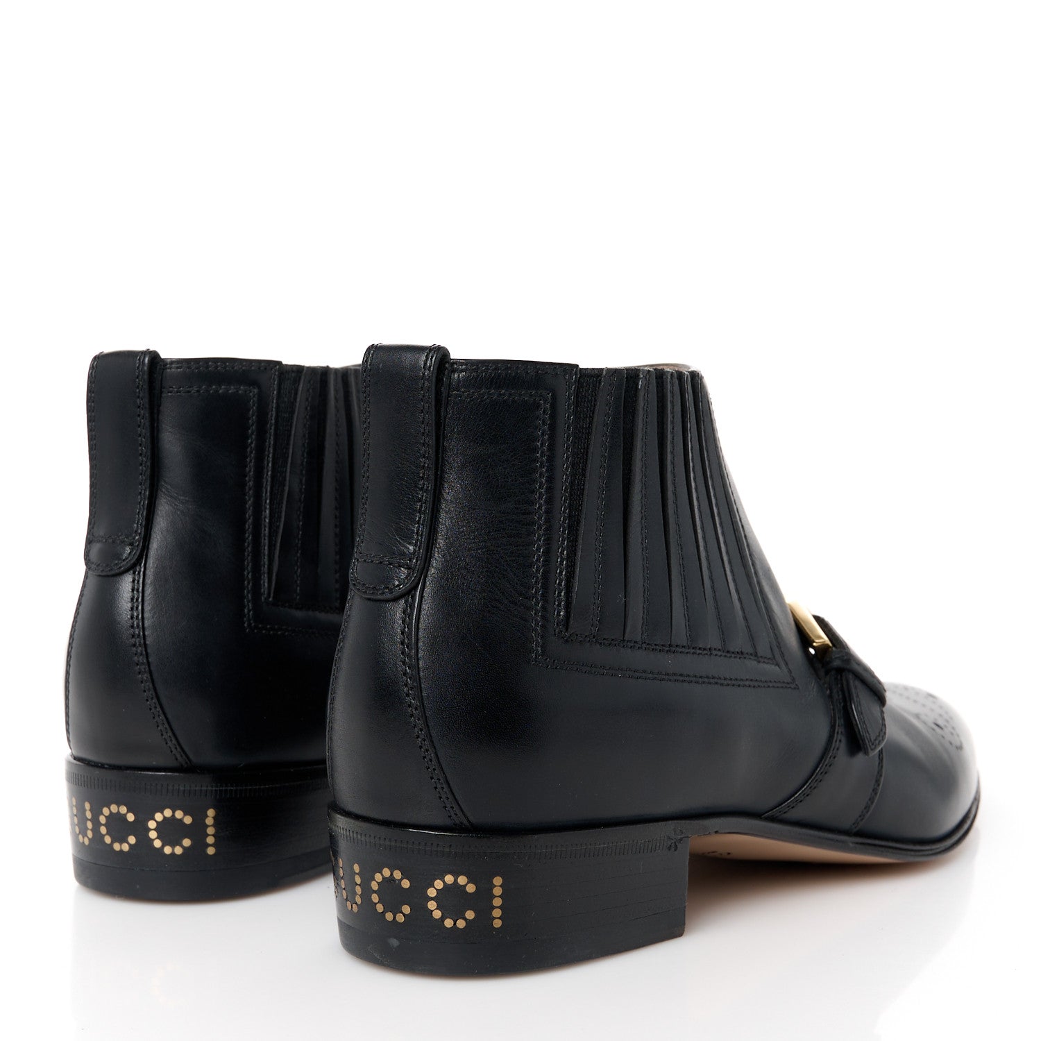 Gucci Waxed Calfskin Womens Ankle Boots 36 Black 4 of 10