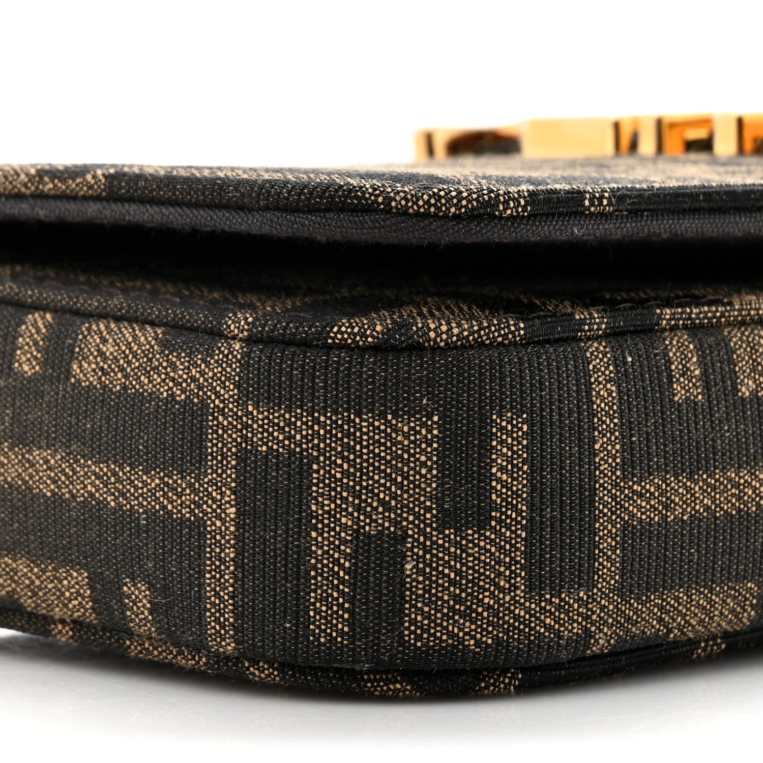 Fendi Fabric Jacquard Vitello Grace FF 1974 Fendigraphy Wallet On Chain Tobacco Moro Ebano 12 of 14
