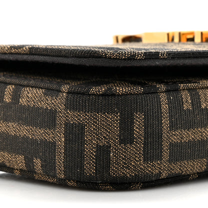 Fendi Fabric Jacquard Vitello Grace FF 1974 Fendigraphy Wallet On Chain Tobacco Moro Ebano 12 of 14