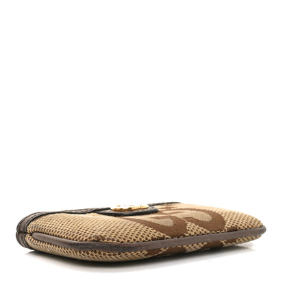 Gucci Monogram Jumbo GG Textured Dollar Calfskin Ophidia Key Case Camel Ebony New Acero 4 of 8