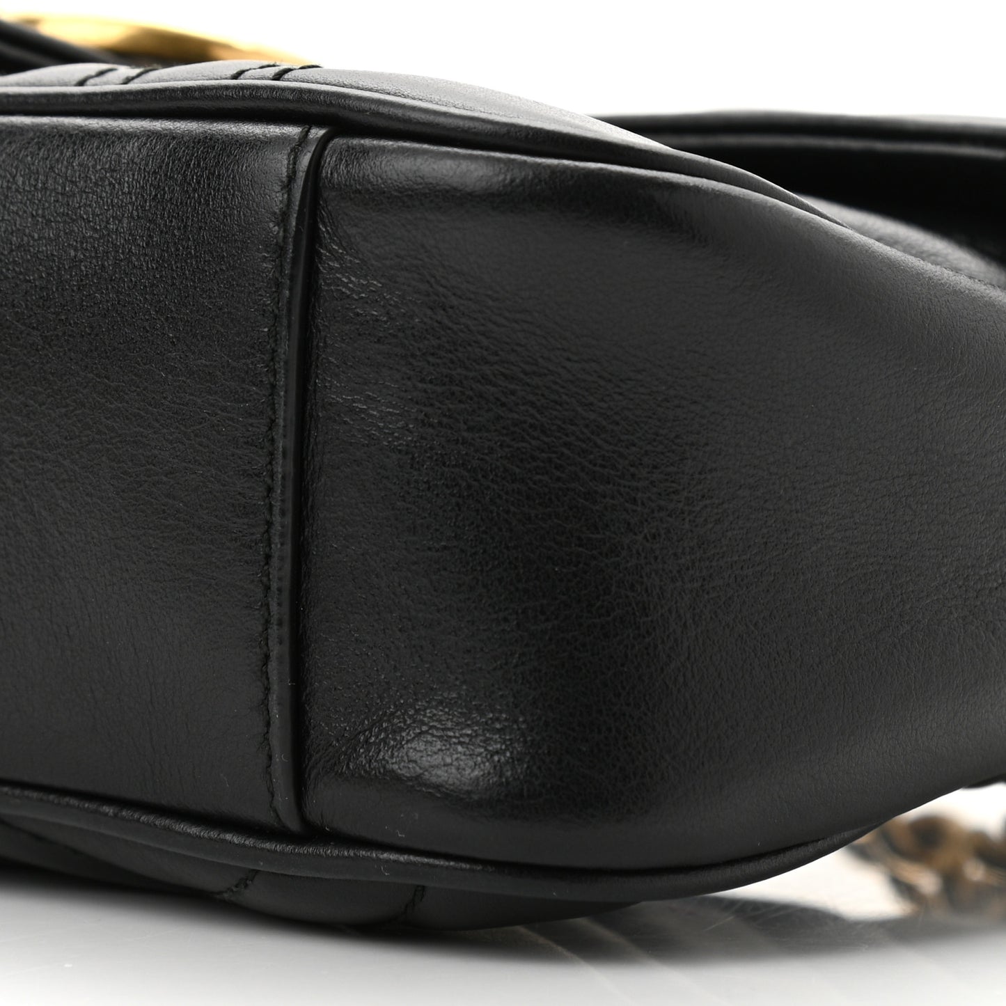 Calfskin Matelasse Mini GG Marmont Shoulder Bag Black