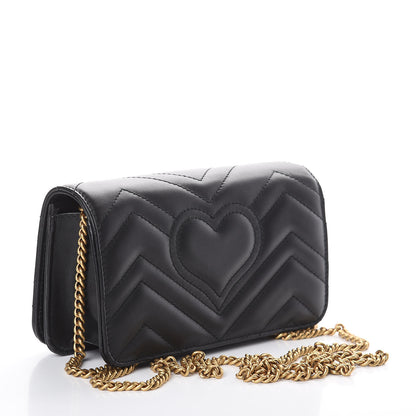 Gucci Calfskin Matelasse GG Marmont Mini Bag Black 2 of 10