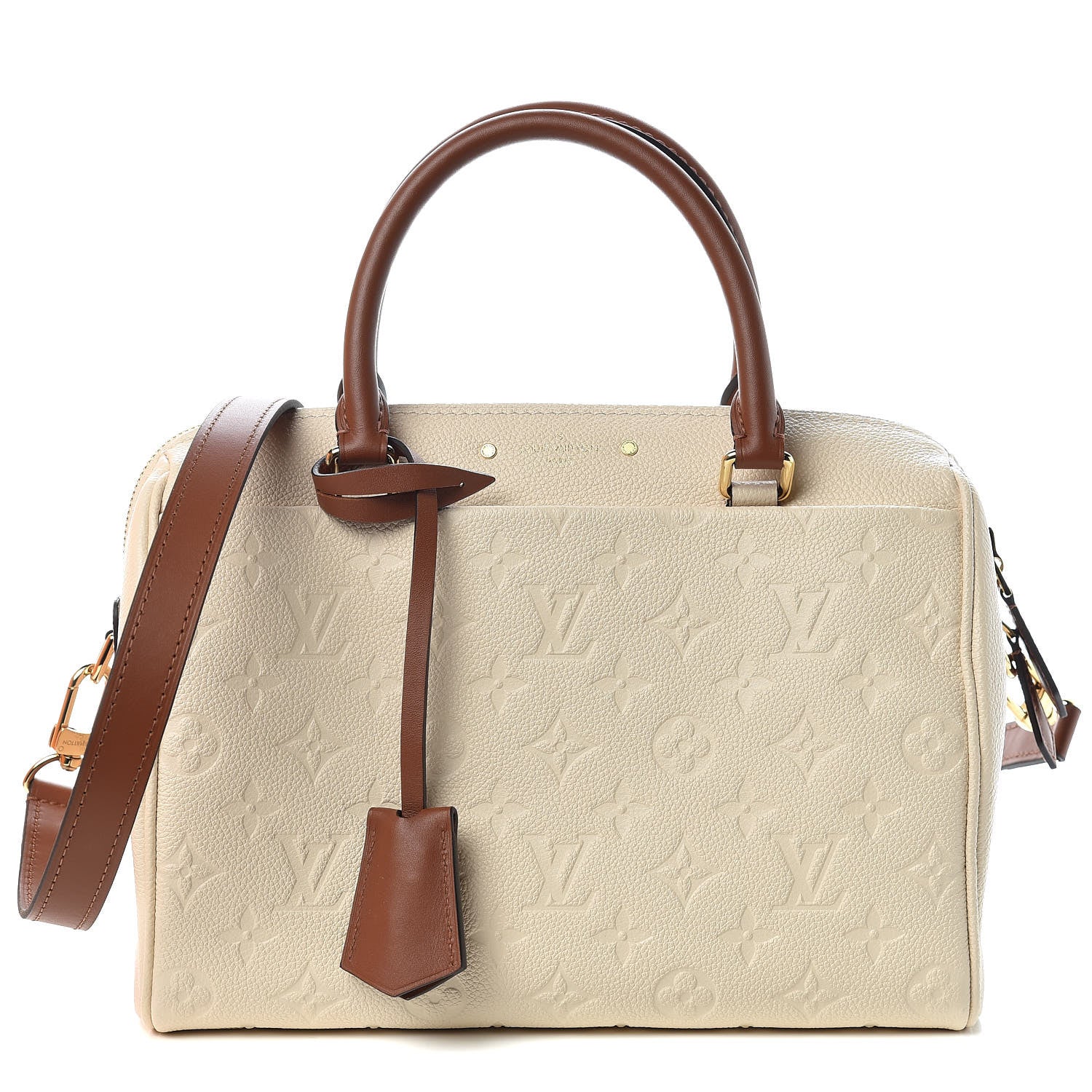 Louis Vuitton Empreinte Calfskin Speedy Bandouliere 25 NM Creme Caramel 1 of 10