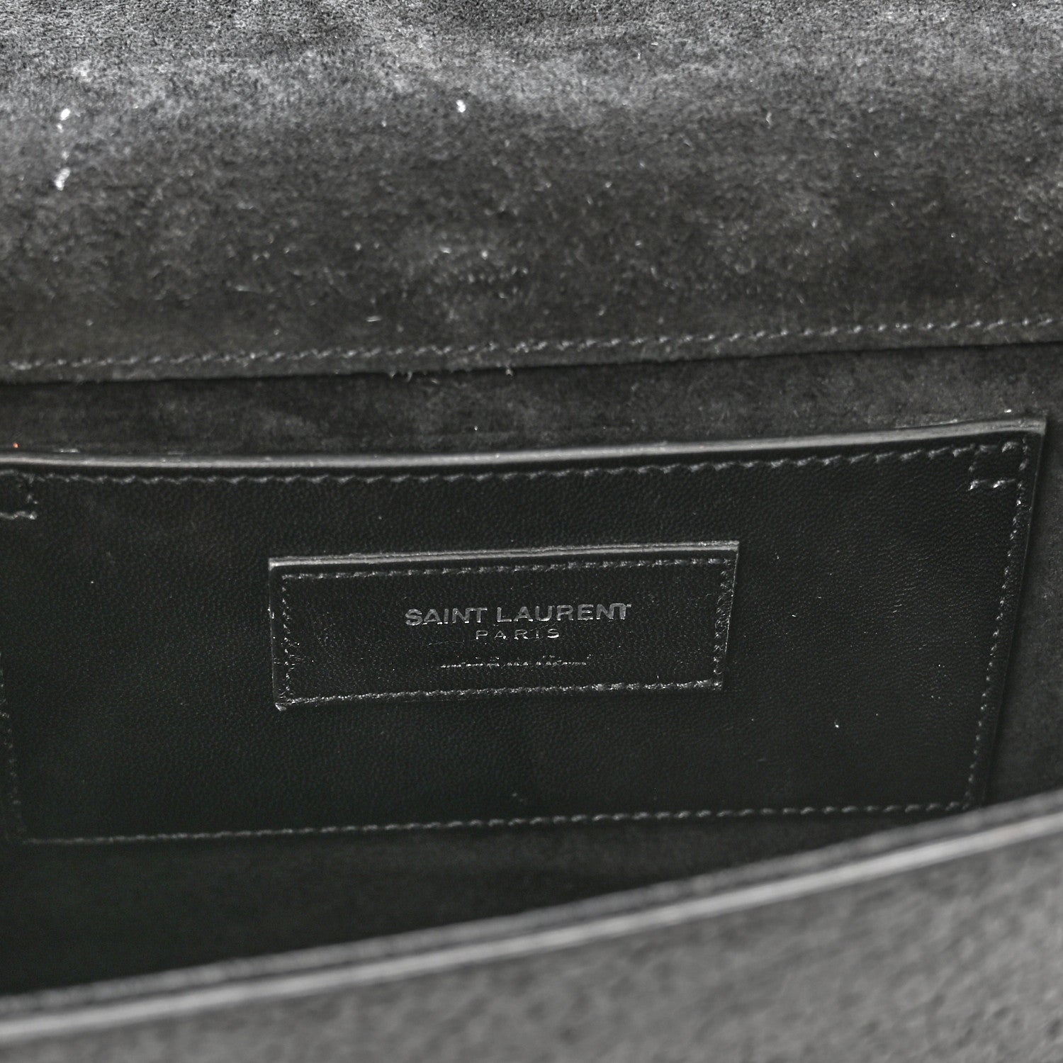 Saint Laurent Metallic Sparkle Calfskin Medium Monogram Kate Satchel Black 6 of 13