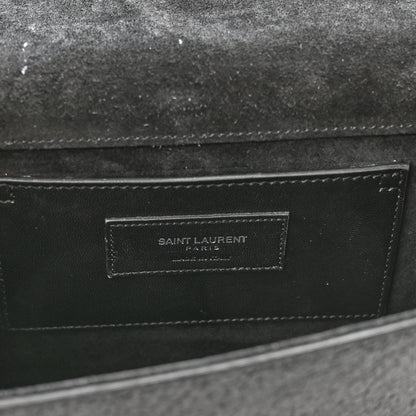 Saint Laurent Metallic Sparkle Calfskin Medium Monogram Kate Satchel Black 6 of 13
