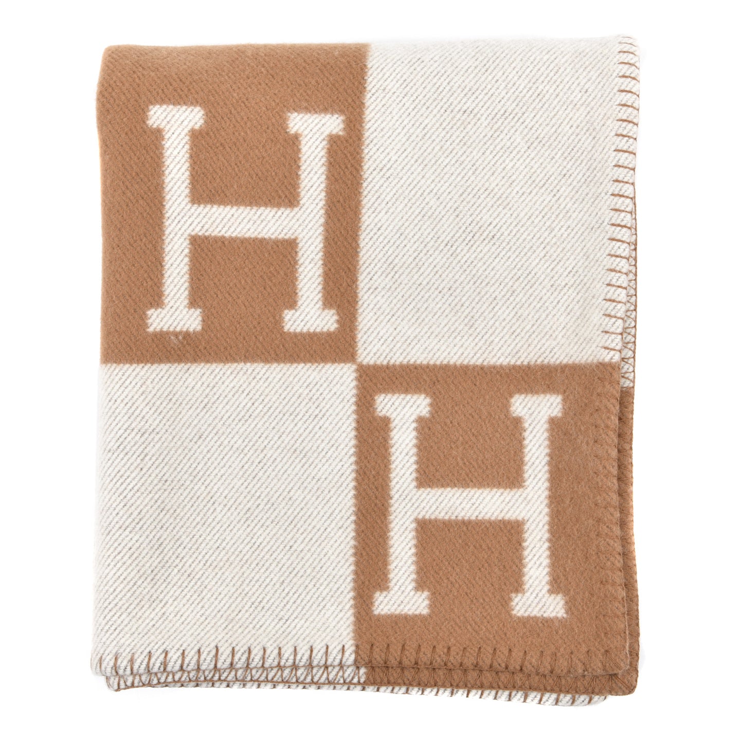 Wool Cashmere Avalon Blanket Ecru Camel