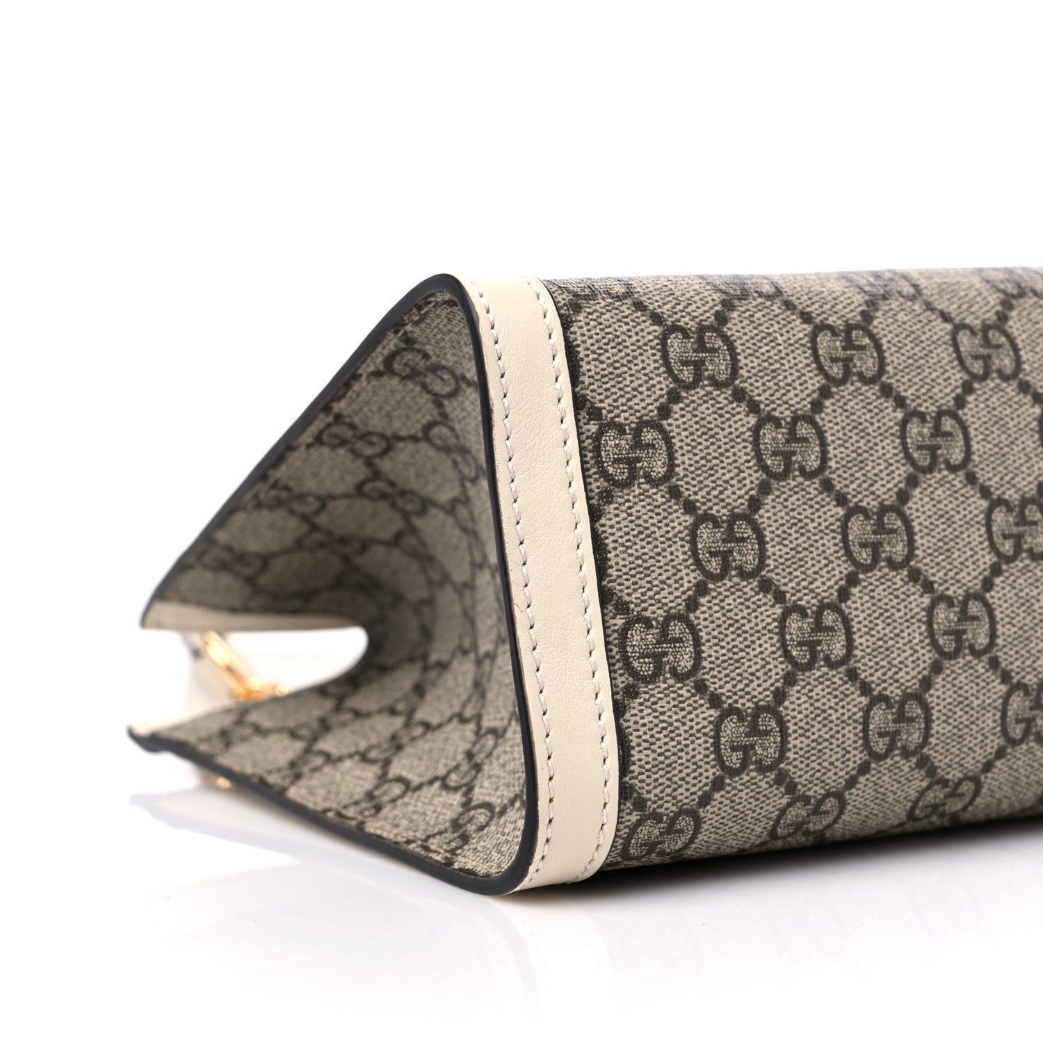 Gucci GG Supreme Monogram Moon Calfskin Small Padlock Tote Beige Ebony Mystic White 8 of 9