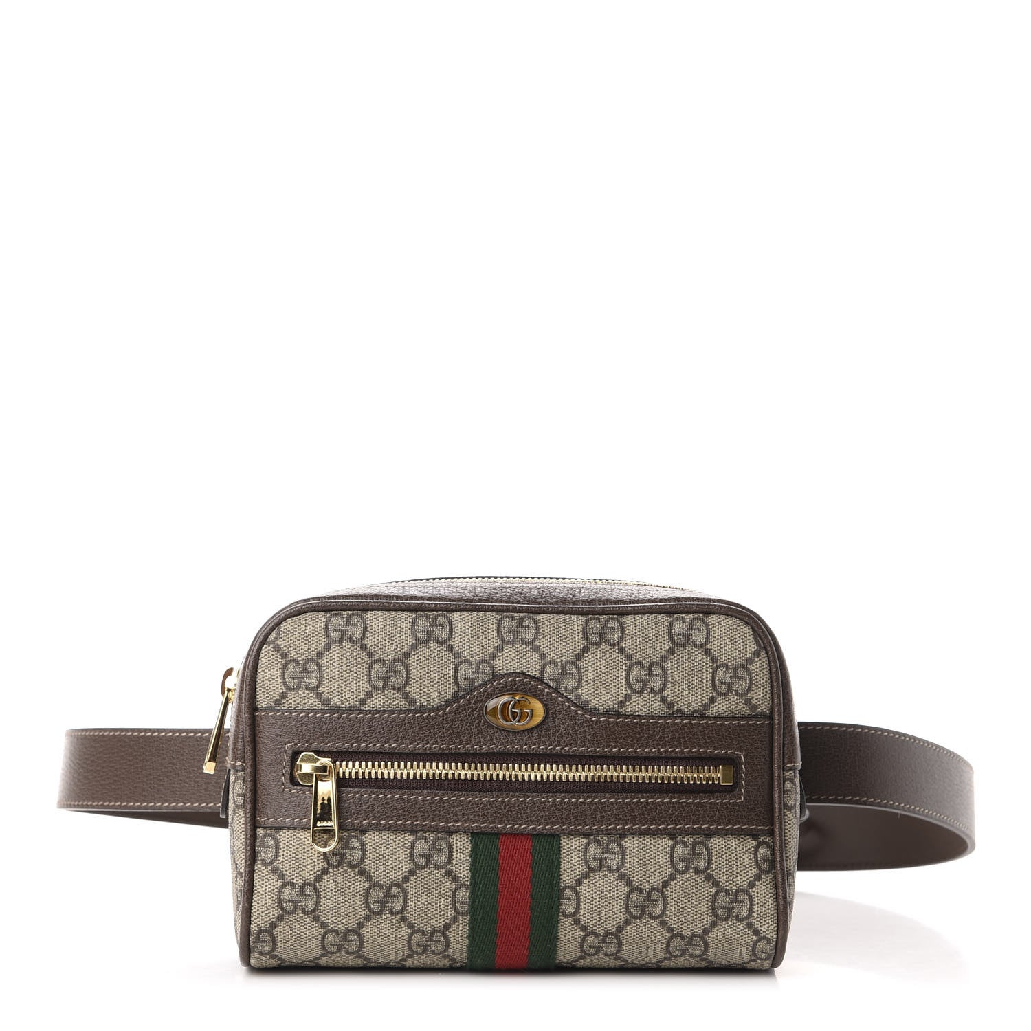 Gucci GG Supreme Monogram Web Small Ophidia Belt Bag 75 30 Dark Brown 1 of 10