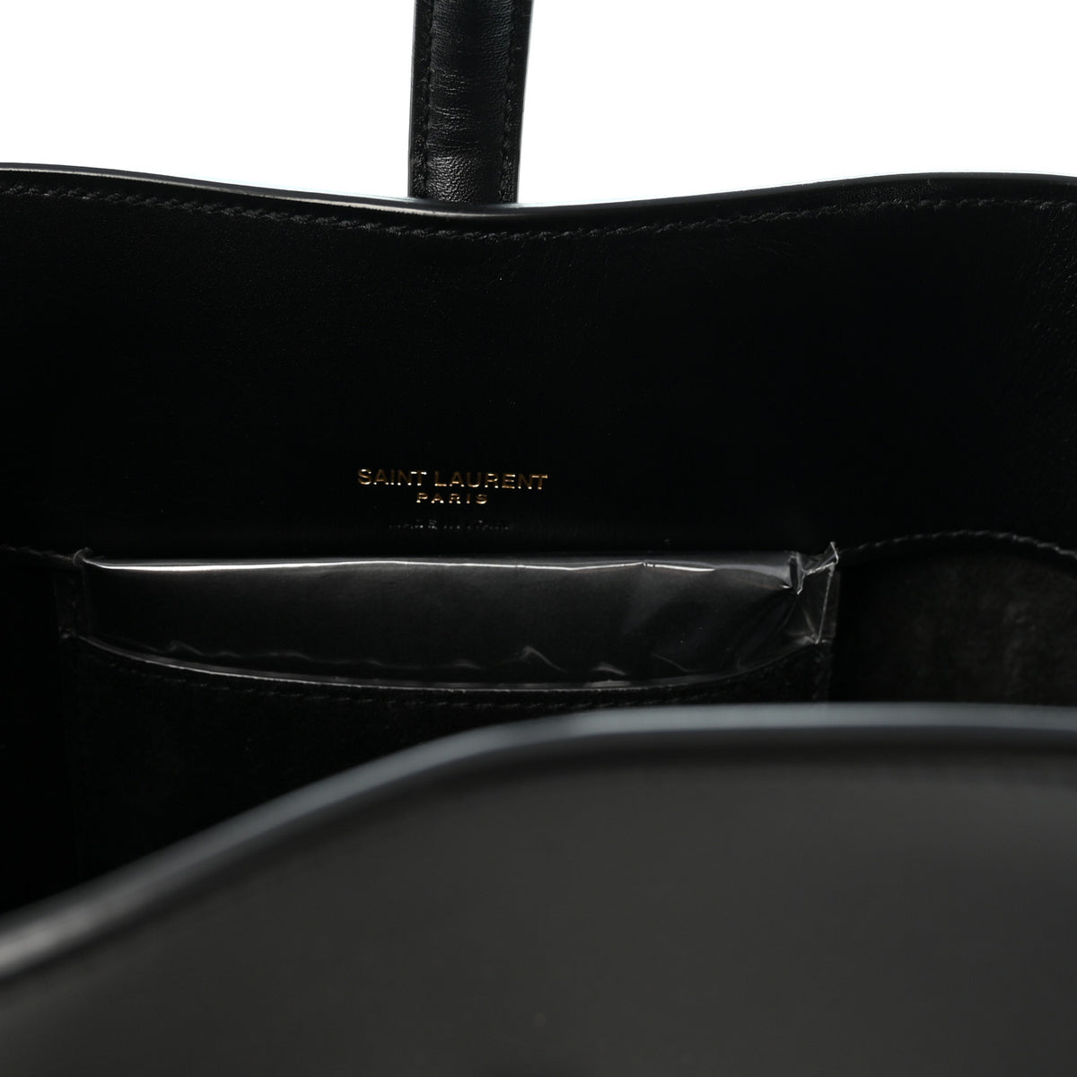 Saint Laurent Smooth Shiny Calfskin Monogram Le 37 Small Bucket Bag Black 6 of 9