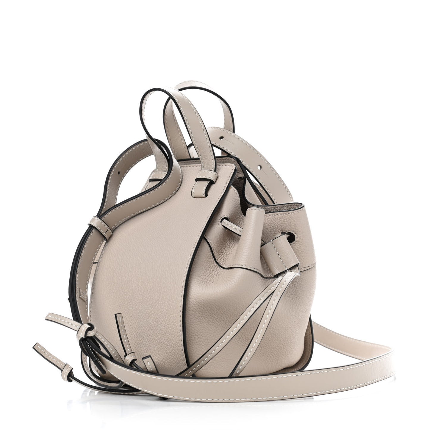 Grained Calfskin Mini Hammock Shoulder Bag Soft Soft White