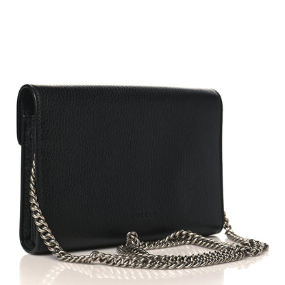 Gucci Calfskin Mini Dionysus Chain Wallet Black 2 of 8