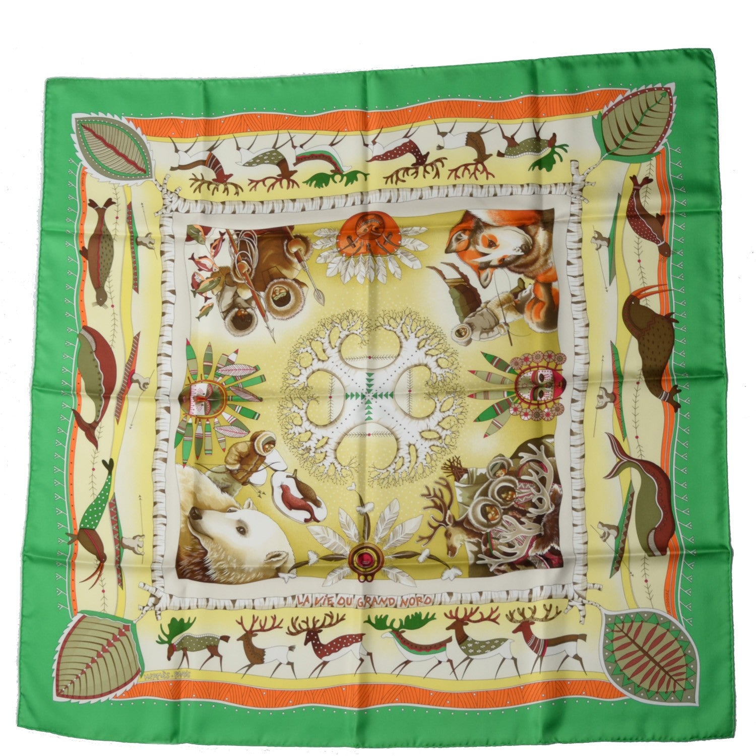 Hermes Silk La Vie Du Grand Nord Scarf 90 2 of 6