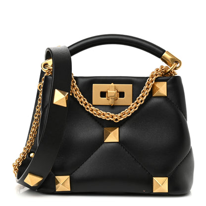 Valentino Garavani Nappa Mini Roman Stud The Handle Bag Black 1 of 9