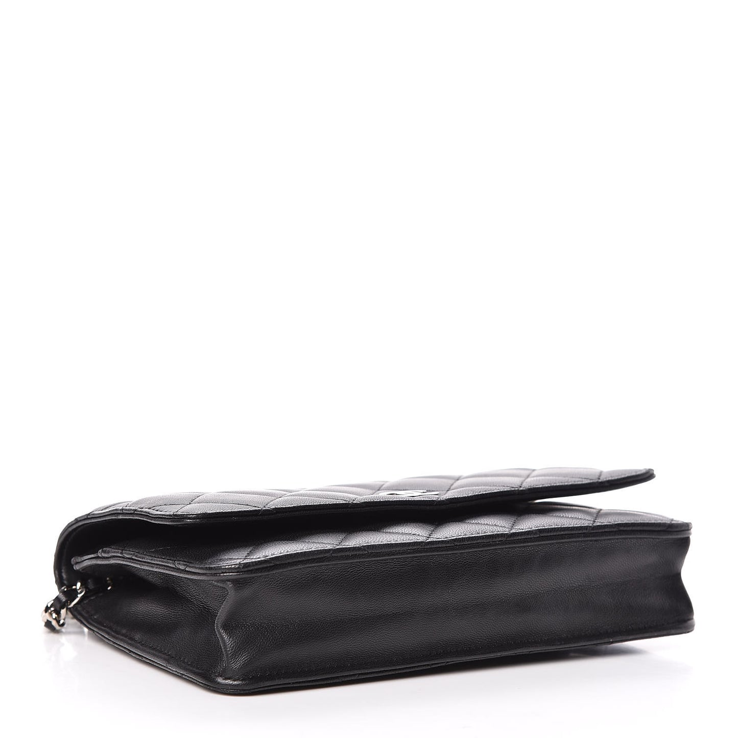 Lambskin Quilted Wallet On Chain WOC Black
