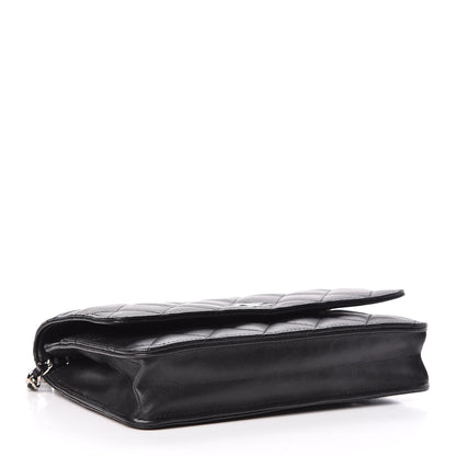 Chanel Lambskin Quilted Wallet On Chain WOC Black 4 of 12