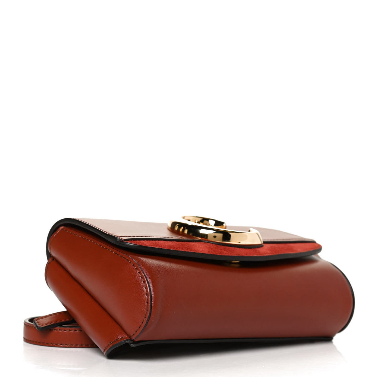Calfskin Suede C Belt Bag Sepia Brown