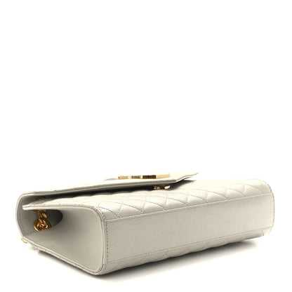 Saint Laurent Grain De Poudre Textured Mixed Matelasse Medium Triquilt Monogram Satchel Crema Soft 4 of 14