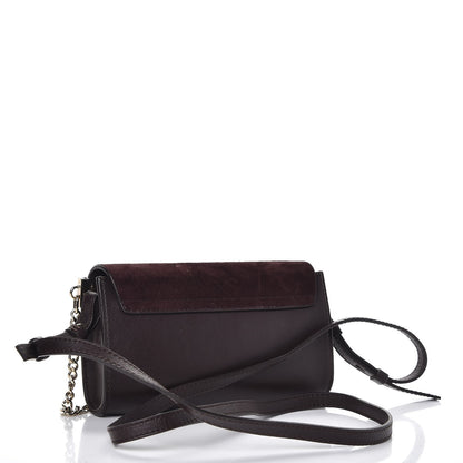 Chloe Suede Calfskin Mini Faye Shoulder Bag Carbon Brown 3 of 7