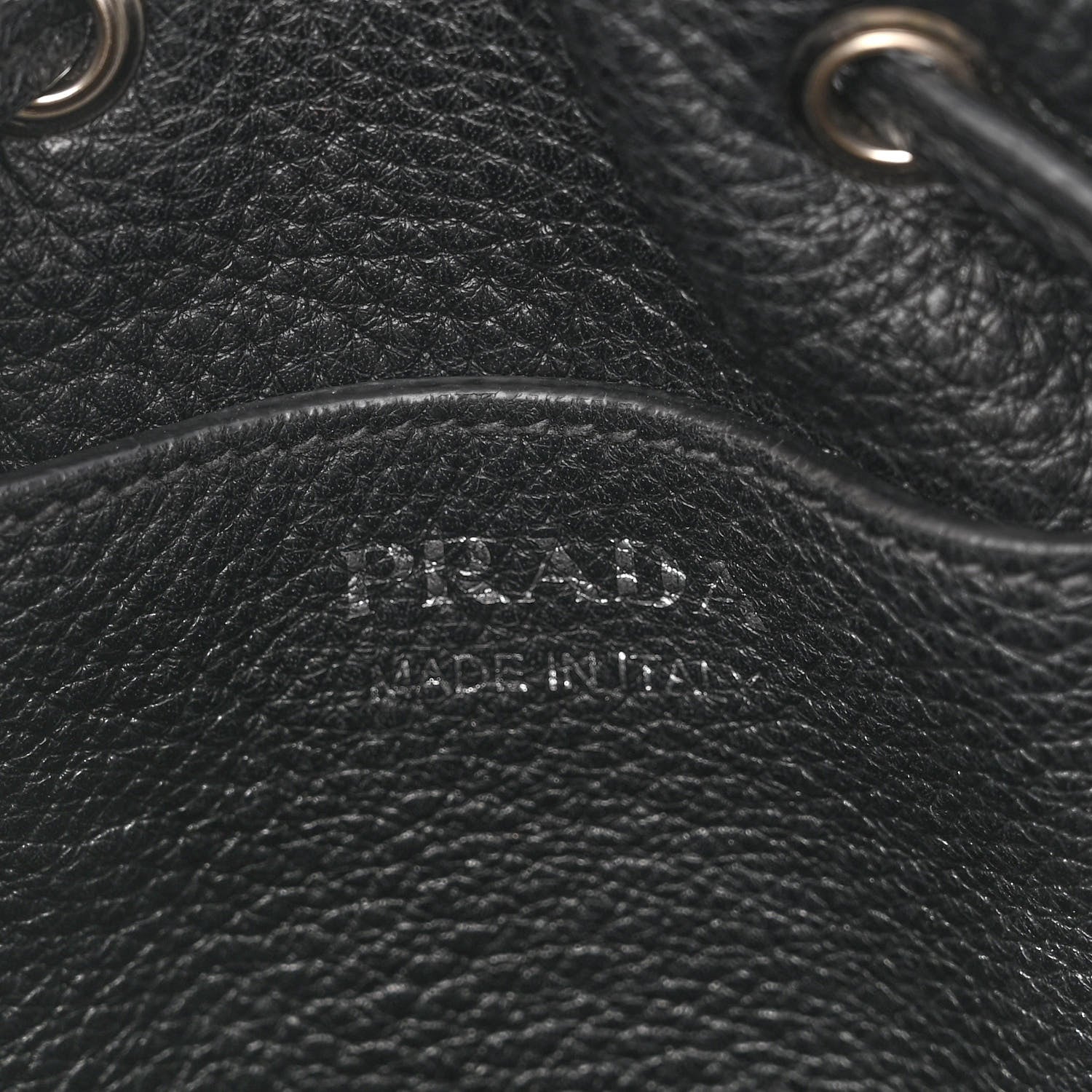 Prada Vitello Daino Drawstring Bucket Black 5 of 10