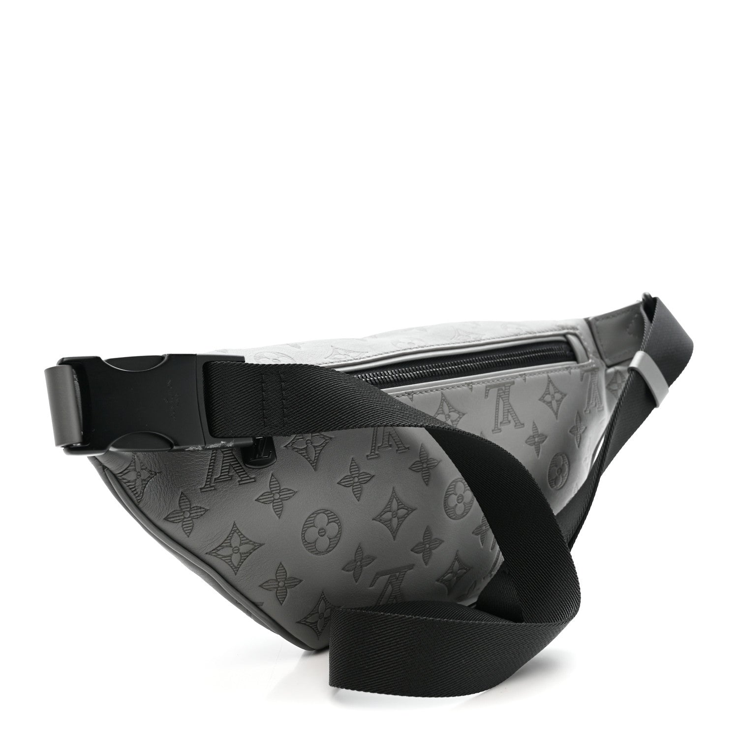 Louis Vuitton Calfskin Monogram Shadow Discovery Bumbag PM Gray 3 of 10