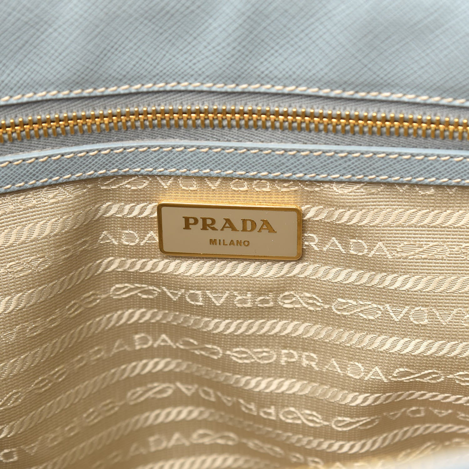 Prada Saffiano Small Galleria Double Zip Tote Lago 6 of 14