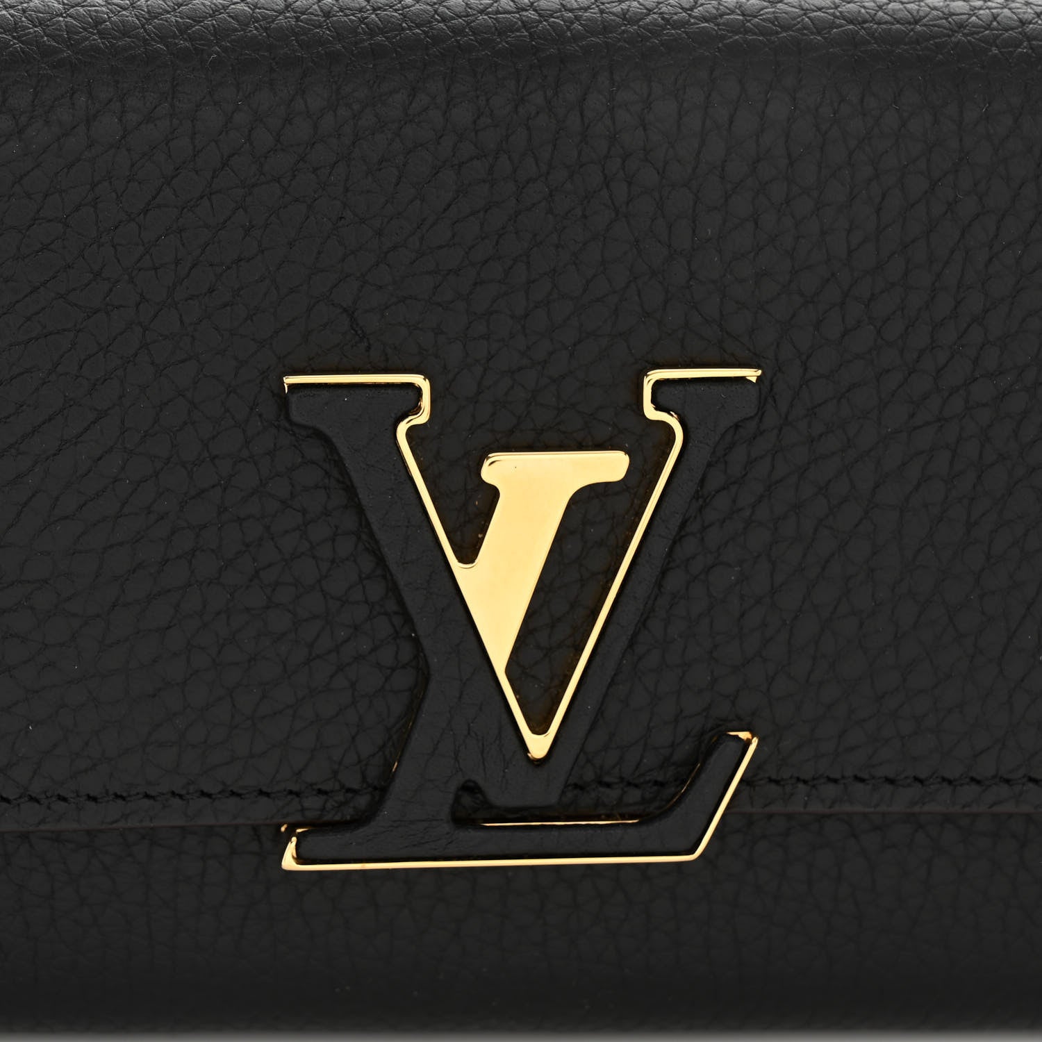Louis Vuitton LOUIS VUITTON Taurillon Capucines Wallet Black 7 of 8