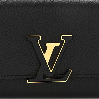 Louis Vuitton LOUIS VUITTON Taurillon Capucines Wallet Black 7 of 8