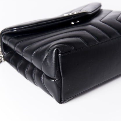Saint Laurent Calfskin Y Quilted Monogram Small Loulou Chain Satchel Black 8 of 9