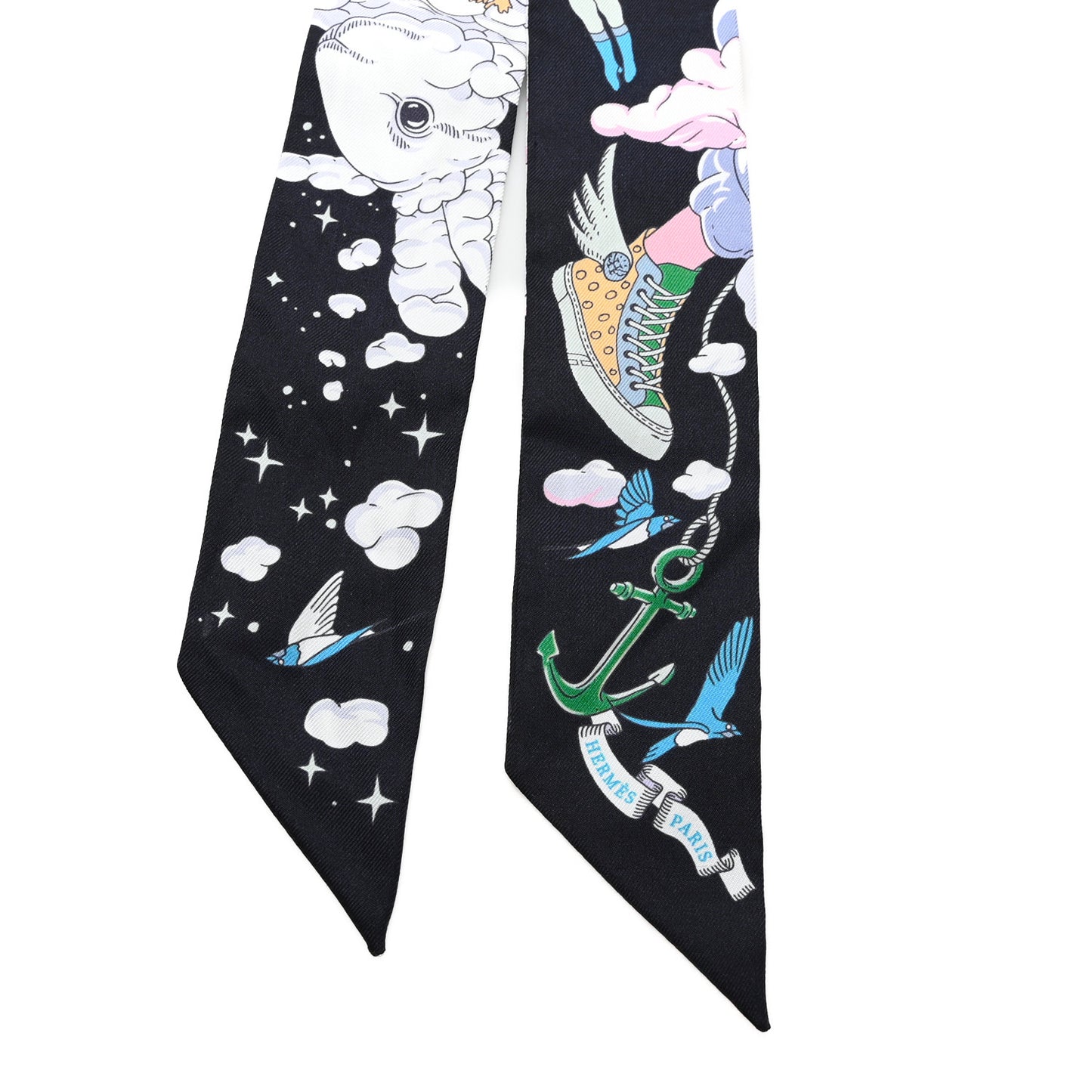 Silk Sur Mon Nuage Twilly Bleu Black Mauve