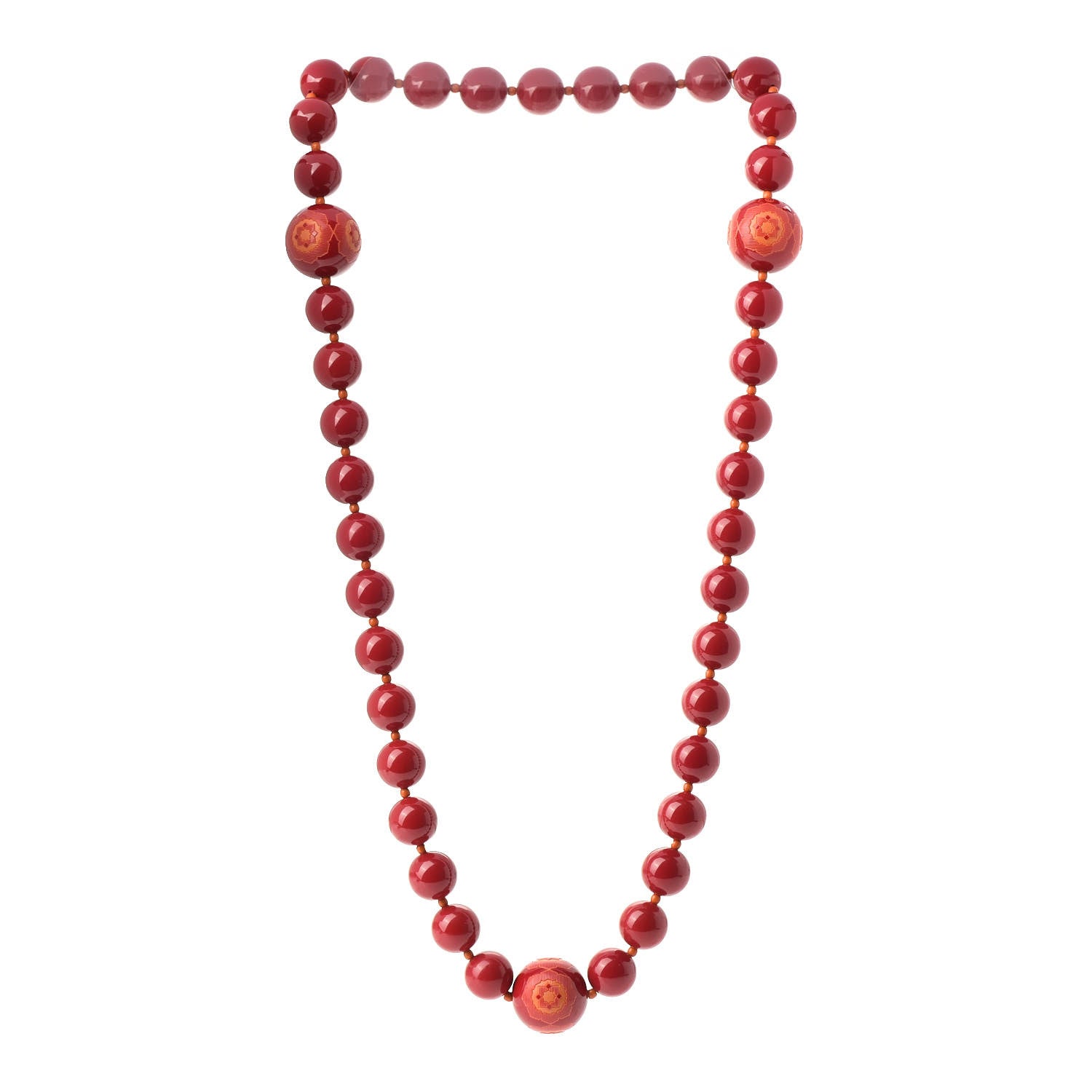 Tiffany Resin Paloma Picasso Zellige Bead Necklace Red 3 of 7