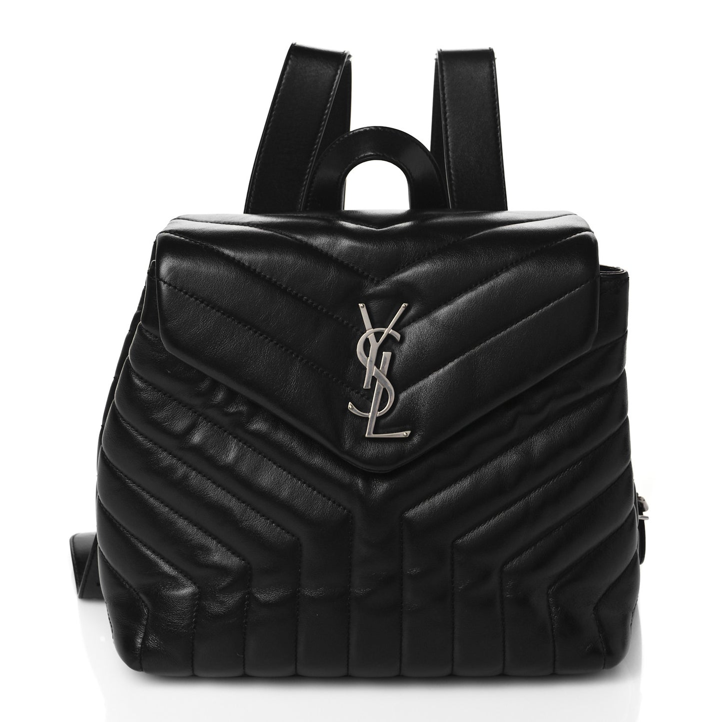 Calfskin Y Quilted Monogram Small Loulou Backpack Black