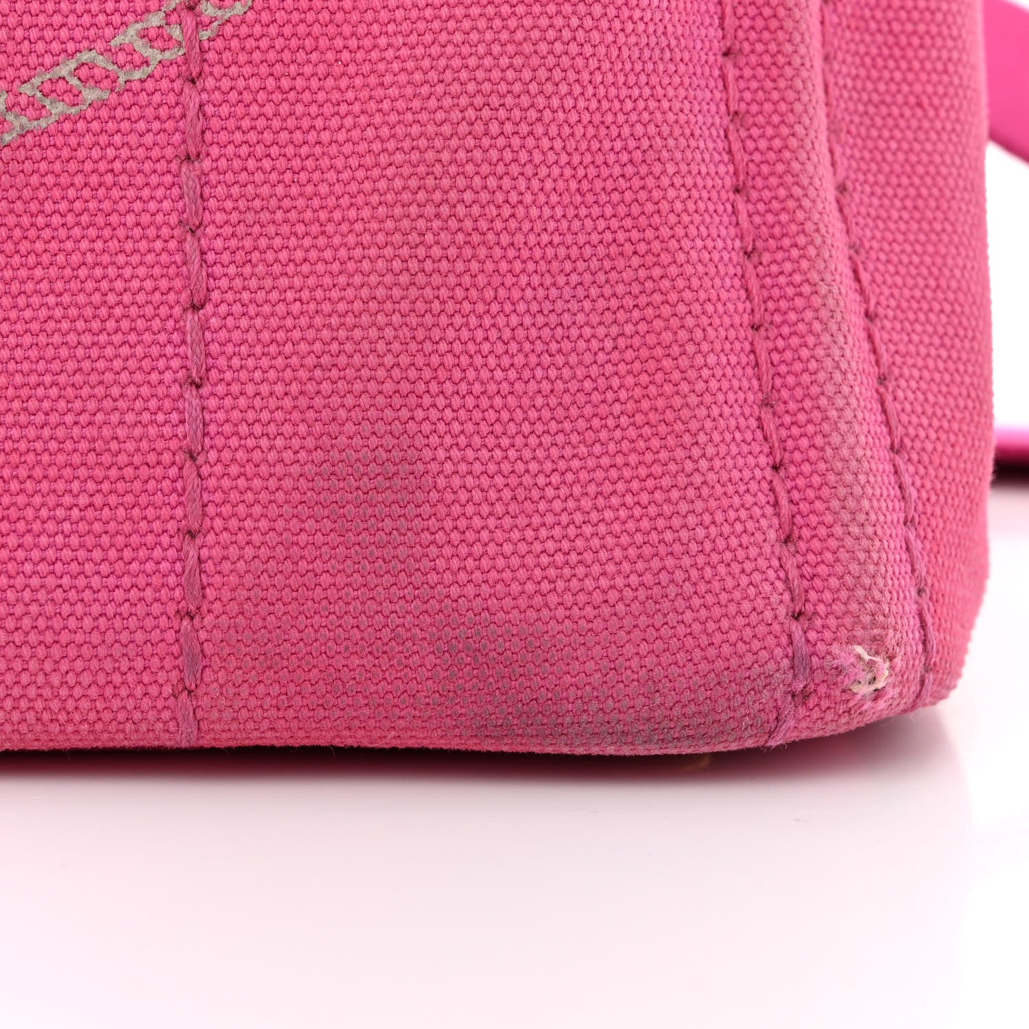 Prada Denim Small Canapa Logo Tote Peonia 20 of 20