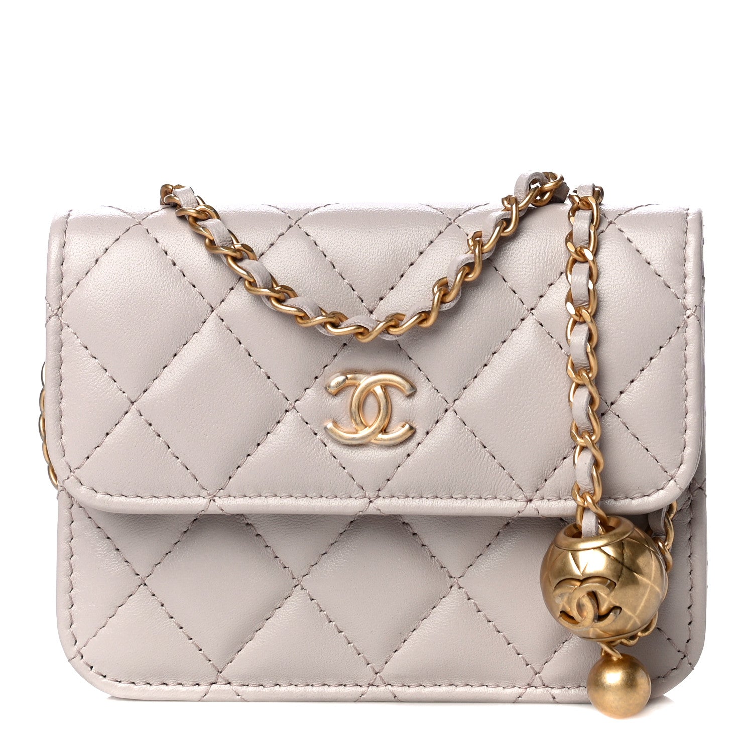 Chanel Lambskin Quilted Pearl Crush Clutch With Chain Light Purple 1 of 12