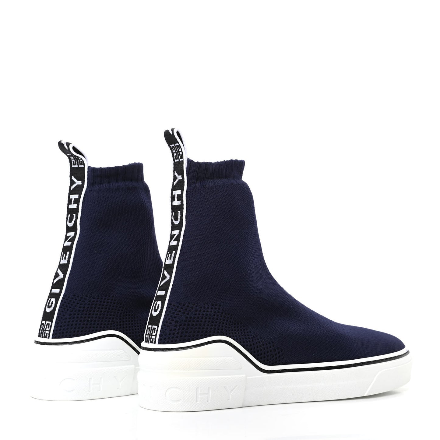 Technical Canvas Knit Mens George V Sock Sneakers 39 Navy