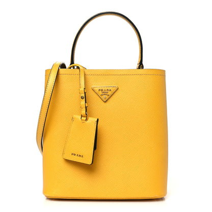 Prada Saffiano Cuir Calfskin Medium Panier Bucket Bag Soleil Black 1 of 10