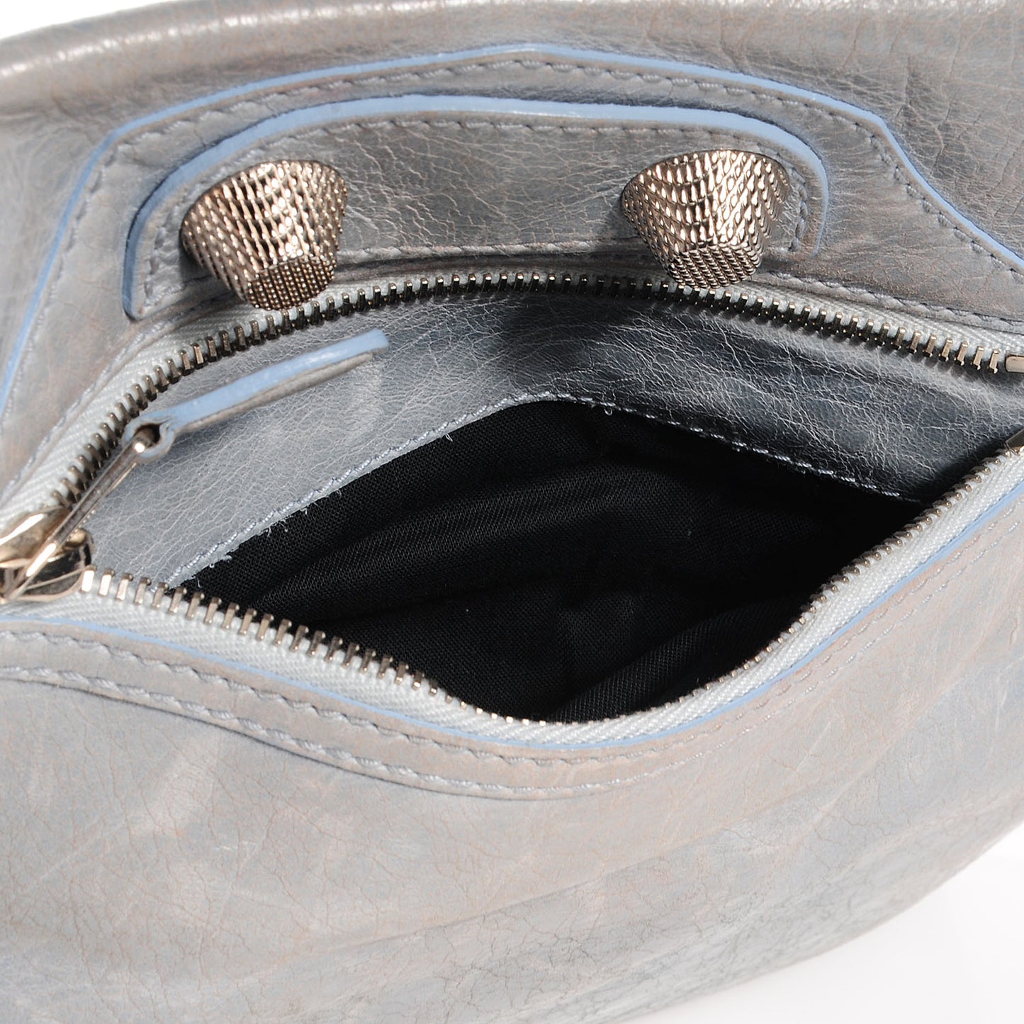 Agneau Giant 21 Silver Hardware Envelope Clutch Sky Blue
