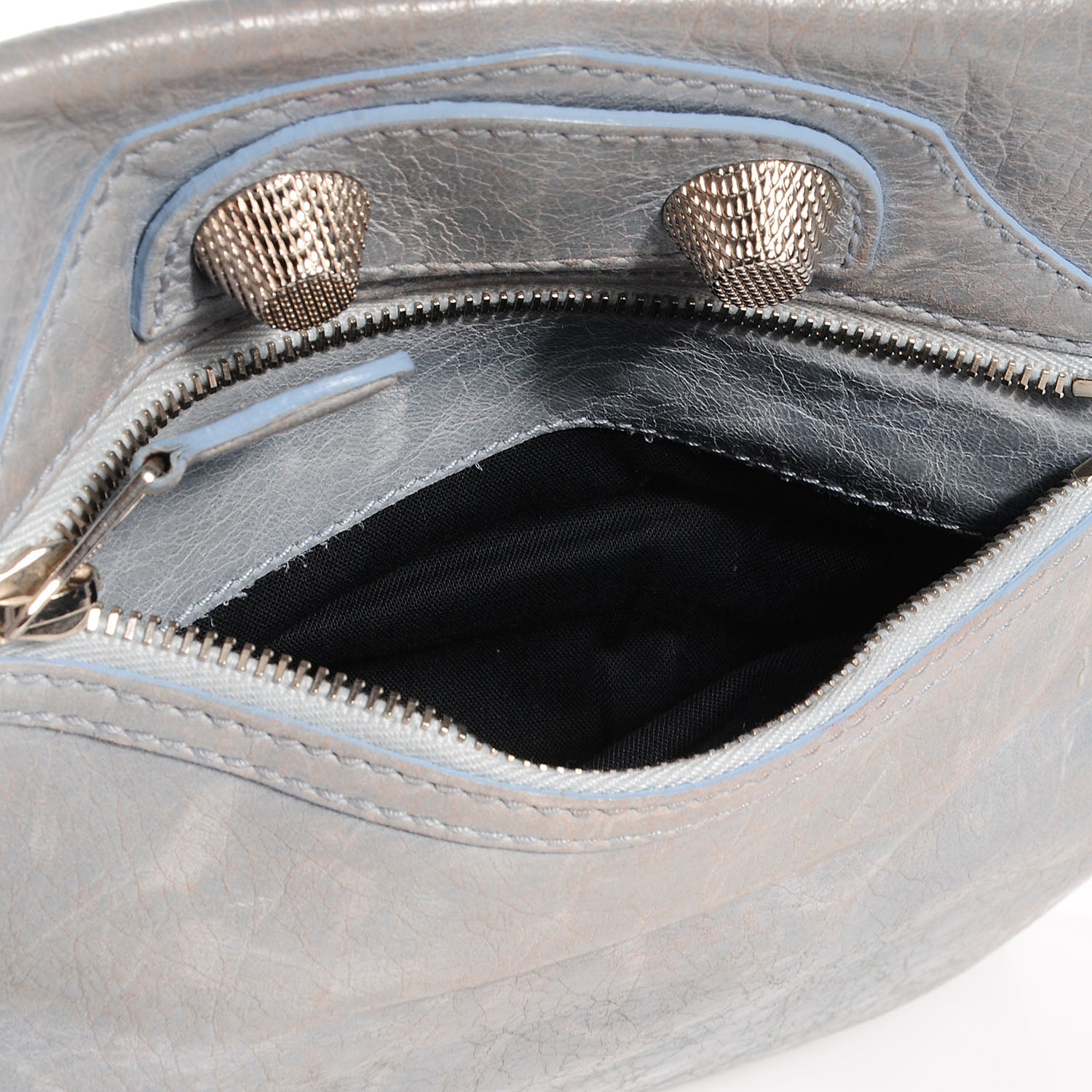 Balenciaga Agneau Giant 21 Silver Hardware Envelope Clutch Sky Blue 8 of 12