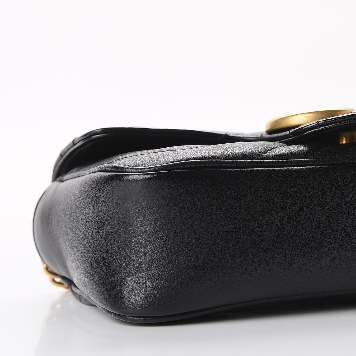 Gucci Calfskin Matelasse Super Mini GG Marmont Shoulder Bag Black 6 of 11