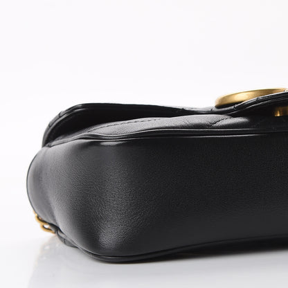 Gucci Calfskin Matelasse Super Mini GG Marmont Shoulder Bag Black 6 of 11