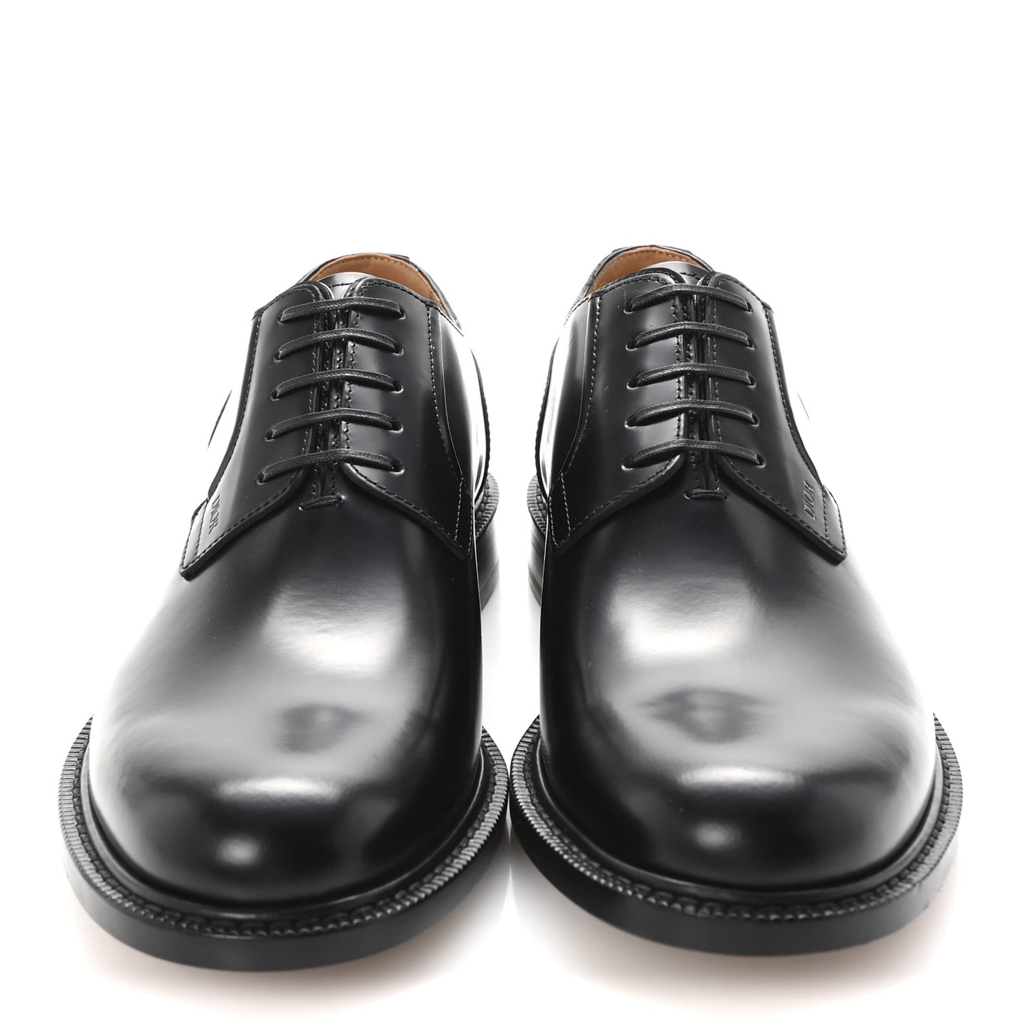 Calfskin Mens Derby Shoes 42 Black