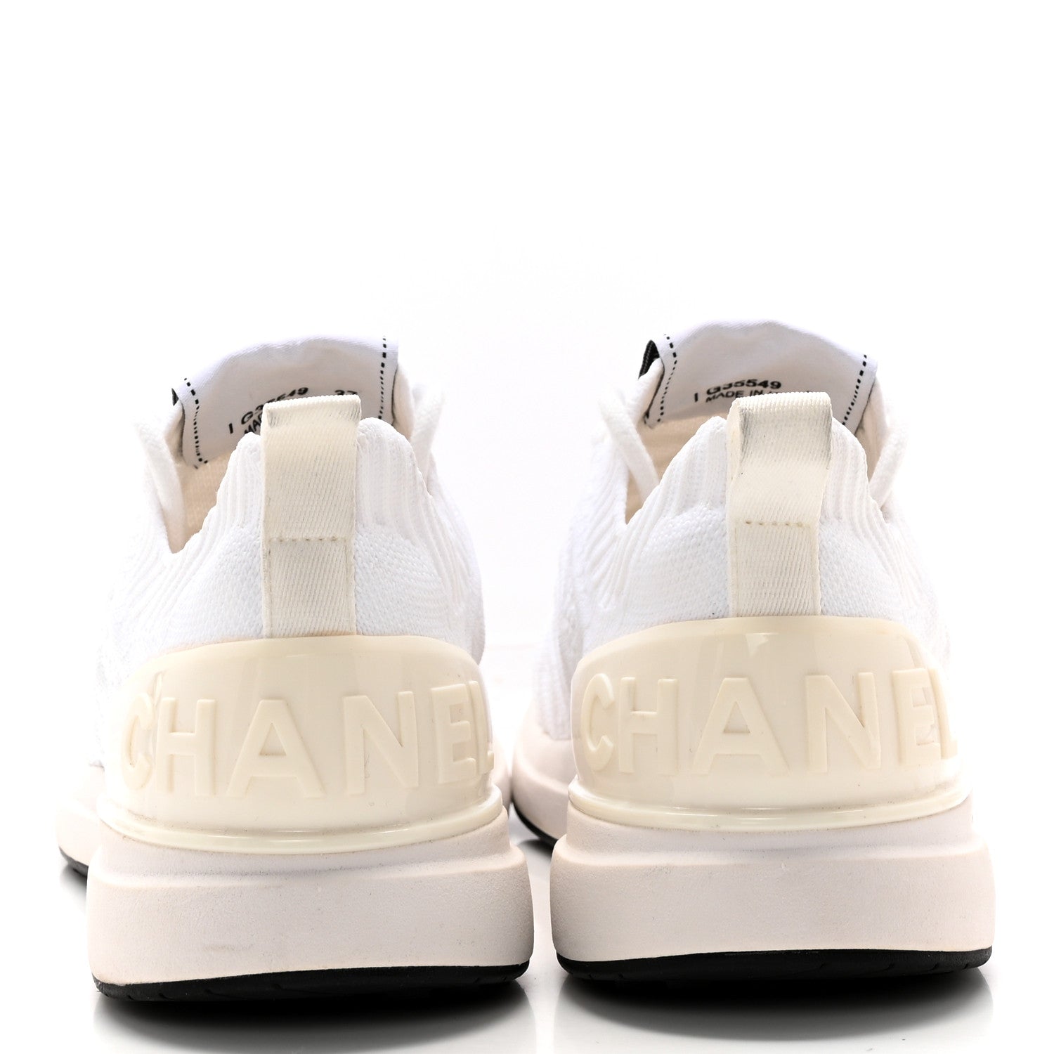 Chanel Mixed Fibers Quilted Womens CC Sneakers 37 White 5 of 12