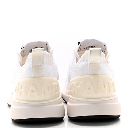 Chanel Mixed Fibers Quilted Womens CC Sneakers 37 White 5 of 12