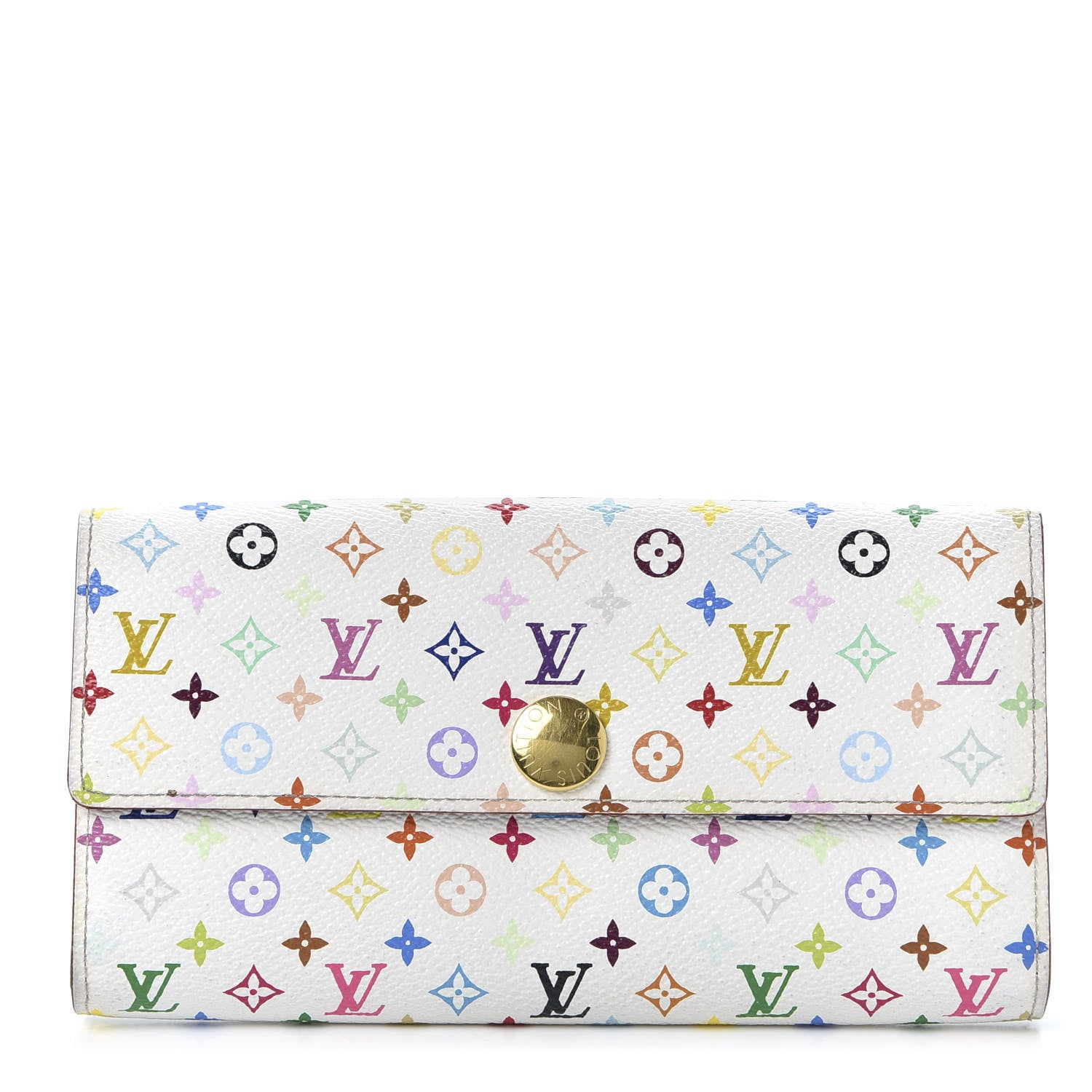 Louis Vuitton Monogram Multicolor Sarah Wallet White Eglantine 1 of 9