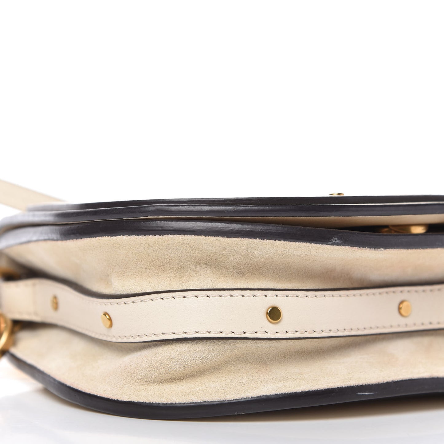 Calfskin Suede Small Nile Bracelet Bag Off White