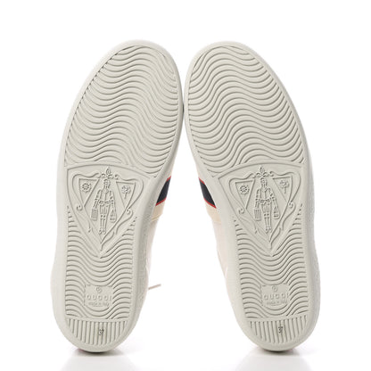 Gucci Calfskin Stripe Womens New Ace Sneakers 37 New Mystic White Ecru Red Flame 5 of 8