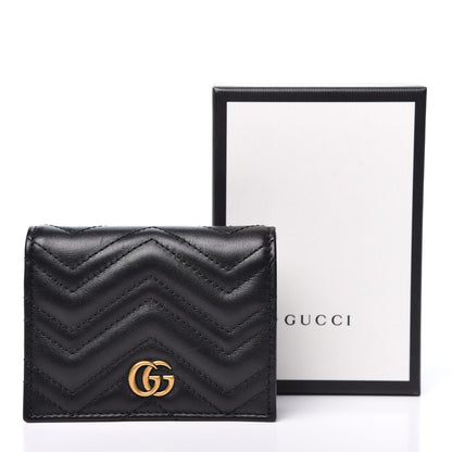 Gucci Calfskin Matelasse GG Marmont Card Case Wallet Black 10 of 10