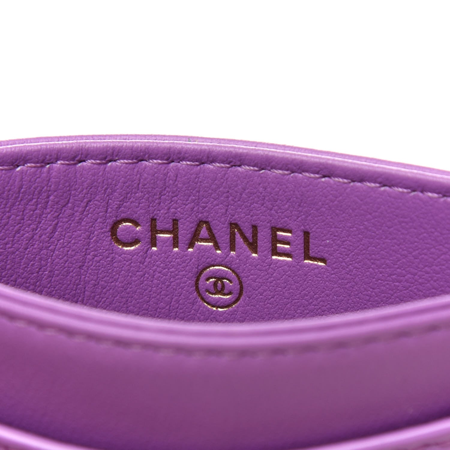 Chanel Patent Quilted Card Holder Purple 6 of 9