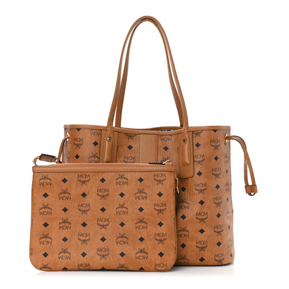 MCM Visetos Medium Liz Reversible Shopper Tote Cognac 1 of 16