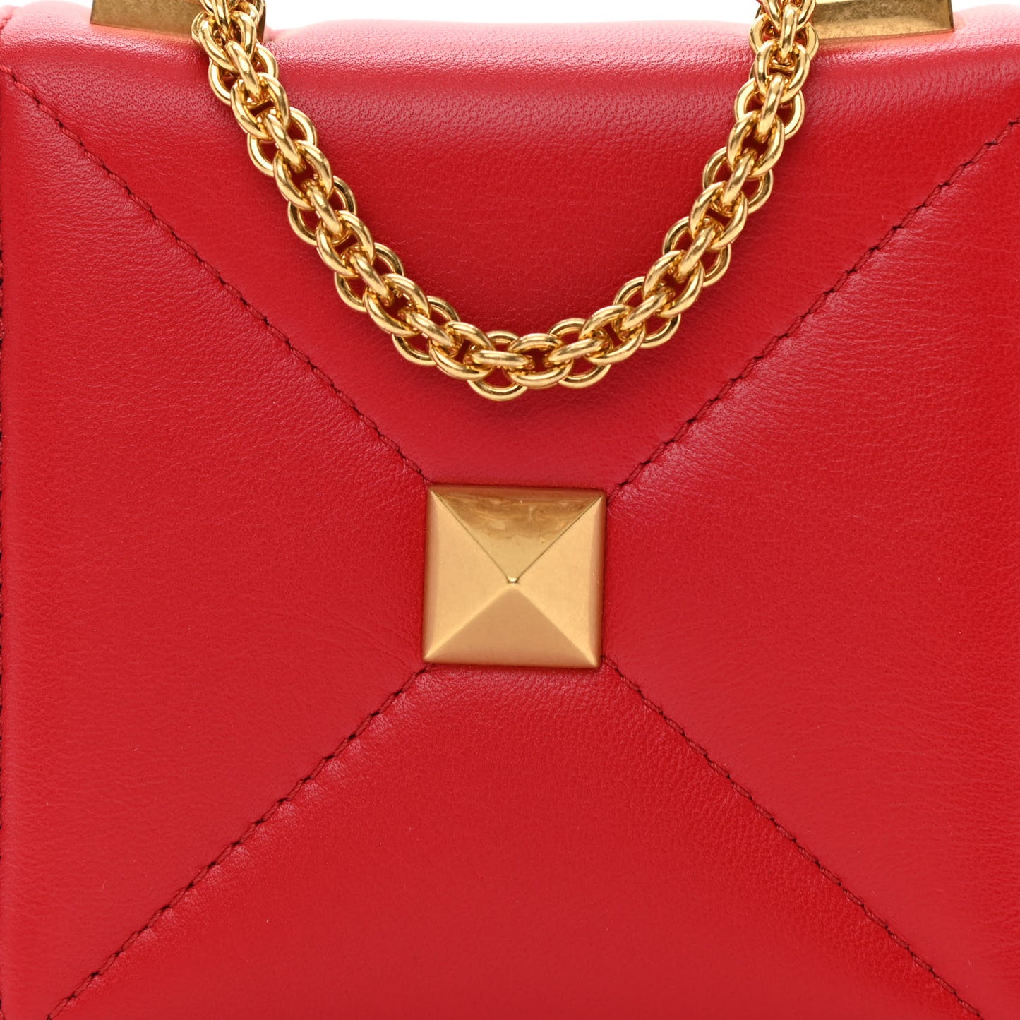 Nappa Mini Roman Stud Chain Bag Rouge Pur